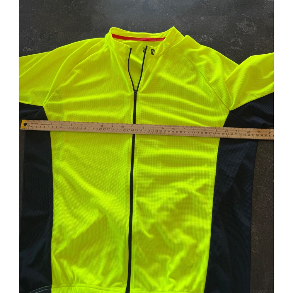 Bontrager Solstice Cycling Jersey Mens XL Short Neon Yellow Full Zip Bike Hiking - Picture 9 of 10